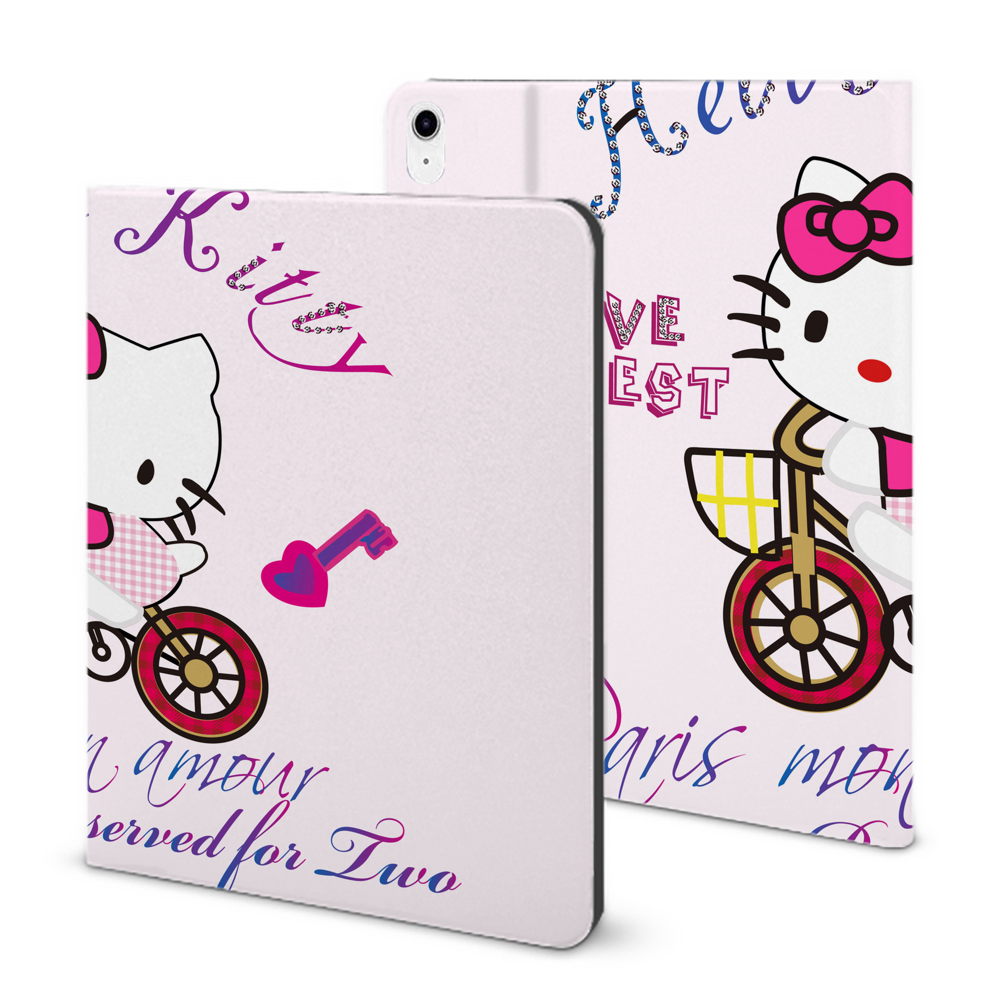 （画像用） Hello Kitty ハローキティ IPad ケース ブック型 PUレザー TPU 耐衝撃 軽量 薄型 ペン収納なし 全面保護 IPad 各モデル対応